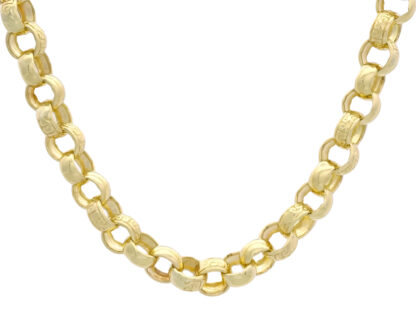 9ct Yellow Gold Belcher Chain 25.5'' 9mm