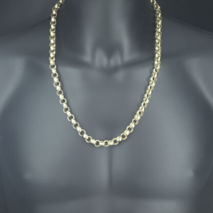 9ct Yellow Gold Belcher Chain 25.5'' 9mm - Image 3