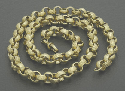9ct Yellow Gold Belcher Chain 25.5'' 9mm - Image 4