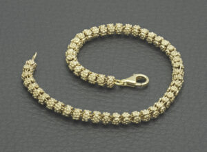 14ct Yellow Gold Fancy Link Bracelet 7.5&#8221; 4.5mm