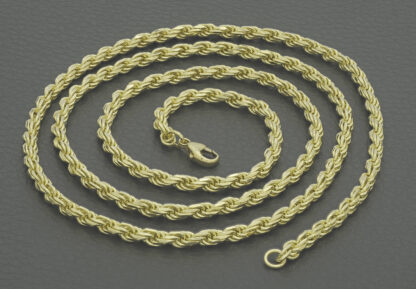 9ct Yellow Gold Rope Chain 30.5'' 3.5mm - Image 4