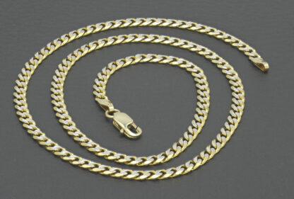 9ct Yellow Gold Diamond Cut Curb Chain 18" 3.5mm - Image 2