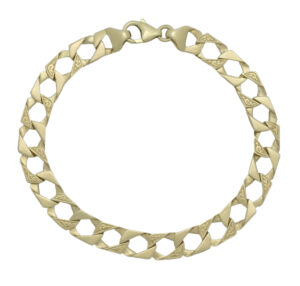 9ct Yellow Gold Patterned Curb Bracelet 8&#8243; 8mm