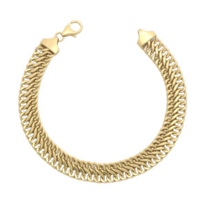 9ct Yellow Gold Double Curb Bracelet 7&#8221; 8mm