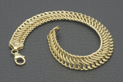 9ct Yellow Gold Double Curb Bracelet 7'' 8mm - Image 3