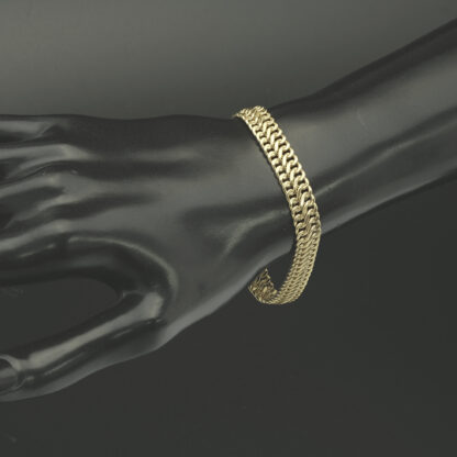 9ct Yellow Gold Double Curb Bracelet 7'' 8mm - Image 4