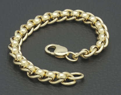9ct Yellow Gold Roller Ball Bracelet 7.5" 8mm - Image 3