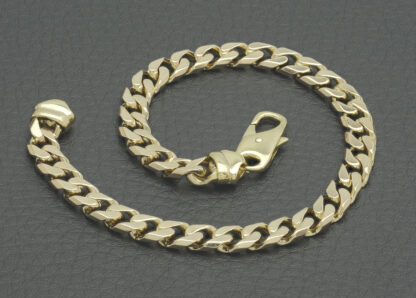 9ct Yellow Gold Curb Bracelet 8.5'' 6mm - Image 3