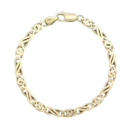 9ct Yellow Gold Fancy Link Bracelet 7" 4.5mm