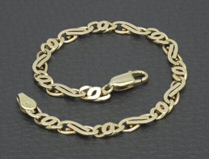 9ct Yellow Gold Fancy Link Bracelet 7" 4.5mm - Image 3