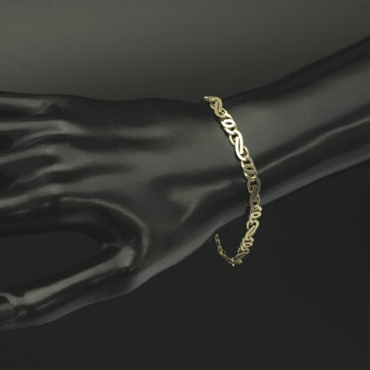 9ct Yellow Gold Fancy Link Bracelet 7" 4.5mm - Image 4