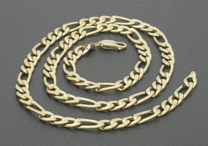 9ct Yellow Gold Figaro Chain 20.5" 6mm - Image 4