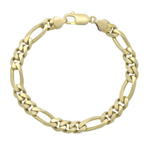 9ct Yellow Gold Figaro Bracelet 8&#8243; 7.5mm