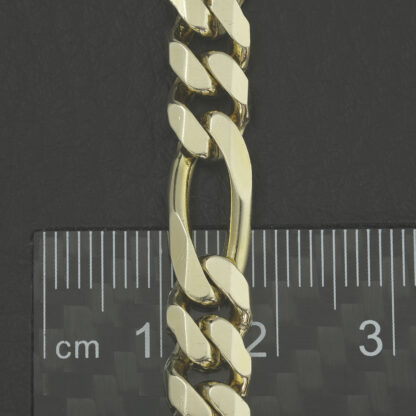 9ct Yellow Gold Figaro Bracelet 8" 7.5mm - Image 2
