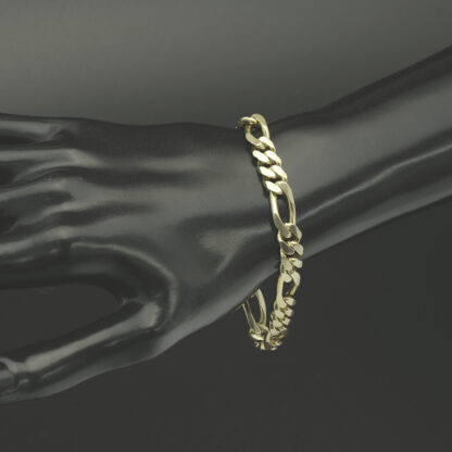 9ct Yellow Gold Figaro Bracelet 8" 7.5mm - Image 4