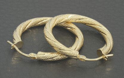 9ct Yellow Gold Hoop Earrings - Image 3