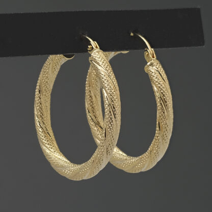 9ct Yellow Gold Hoop Earrings - Image 2