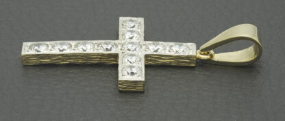 9ct Yellow Gold Gemstone Cross Pendant - Image 3