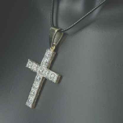 9ct Yellow Gold Gemstone Cross Pendant - Image 4