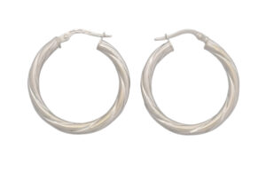 9ct White Gold Hoop Earrings