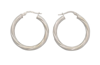 9ct White Gold Hoop Earrings