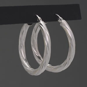 9ct White Gold Hoop Earrings