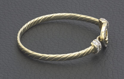9ct Yellow Gold Gemstone Loop Bangle - Image 3
