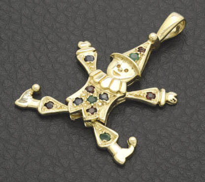 9ct Yellow Gold Gemstone Clown Pendant - Image 3