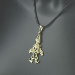 9ct Yellow Gold Gemstone Clown Pendant