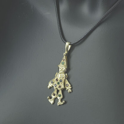9ct Yellow Gold Gemstone Clown Pendant - Image 4
