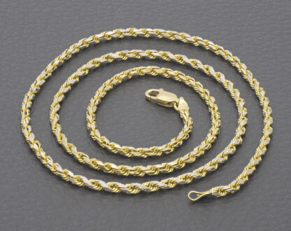 18ct Yellow Gold Diamond Cut Rope Chain 20'' 2mm - Image 4