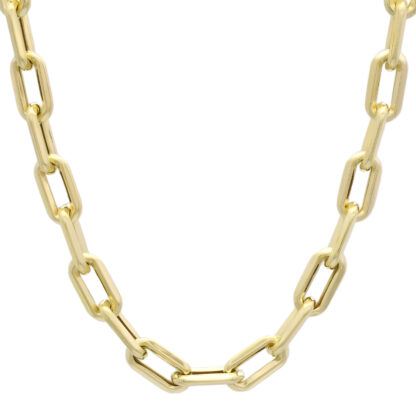18ct Yellow Oval link Belcher Chain 18'' 7.5mm