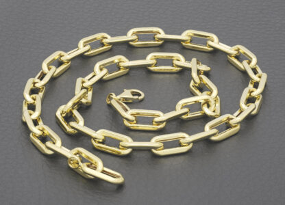 18ct Yellow Oval link Belcher Chain 18'' 7.5mm - Image 4