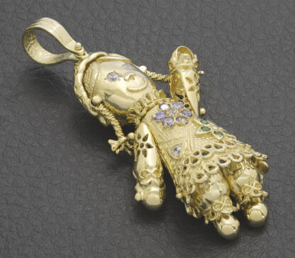 9ct Yellow Gold Gemstone Doll Pendant - Image 2