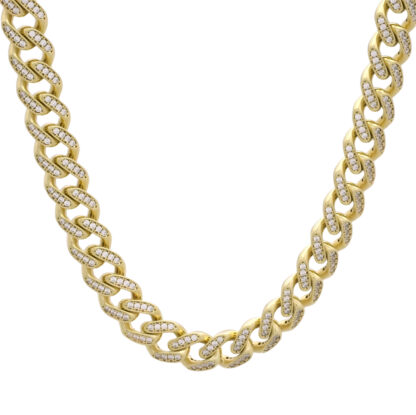 9ct Yellow Gold Gemstone Curb Chain 25.5" 8.5mm