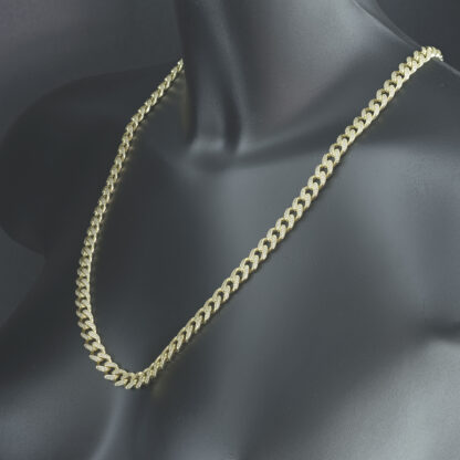 9ct Yellow Gold Gemstone Curb Chain 25.5" 8.5mm - Image 2