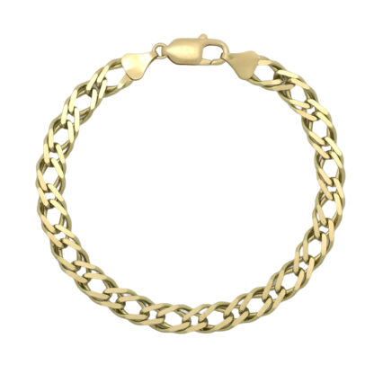 9ct Yellow Gold Fancy Link Bracelet 8" 7mm