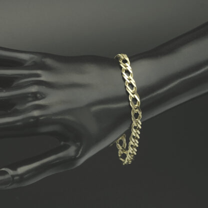 9ct Yellow Gold Fancy Link Bracelet 8" 7mm - Image 4