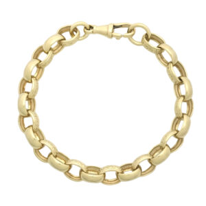 9ct Yellow Gold Patterned Belcher Bracelet 8&#8243; 9mm