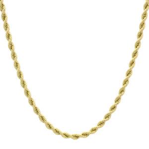 9ct Yellow Gold Rope Chain 24.5&#8243; 3mm