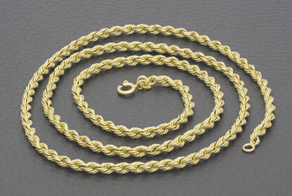 9ct Yellow Gold Rope Chain 24.5" 3mm - Image 4