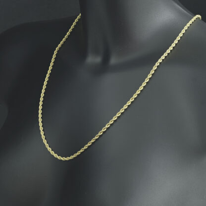 9ct Yellow Gold Rope Chain 24.5" 3mm - Image 3