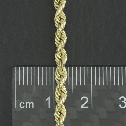 9ct Yellow Gold Rope Chain 24.5" 3mm - Image 2