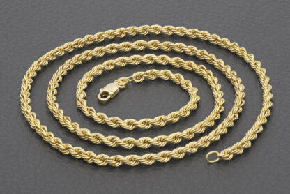 9ct Yellow Gold Rope Chain 24" 3mm - Image 4