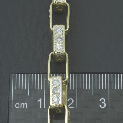 9ct Yellow Gold Gemstone Rectangular Belcher Chain 24" 8mm - Image 4