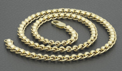 9ct Yellow Gold Roller Ball Chain 20" 6mm - Image 5