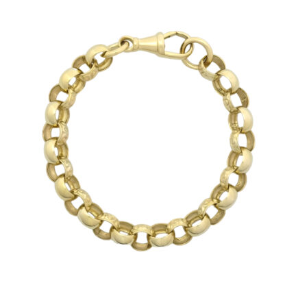 9ct Yellow Gold Patterned Belcher Bracelet 6.5" 7.5mm