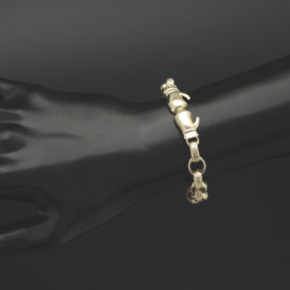 9ct Yellow Gold Belcher & Boxing Glove Bracelet 6" 9mm - Image 4