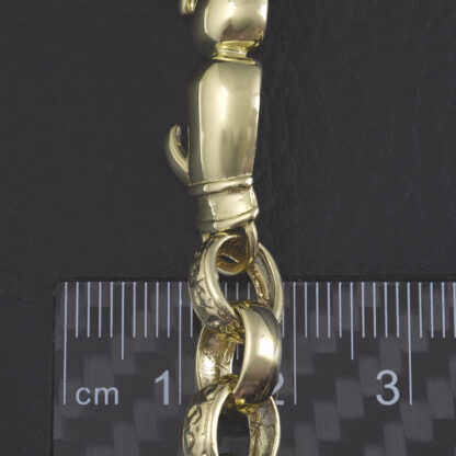 9ct Yellow Gold Belcher & Boxing Glove Bracelet 6" 9mm - Image 3