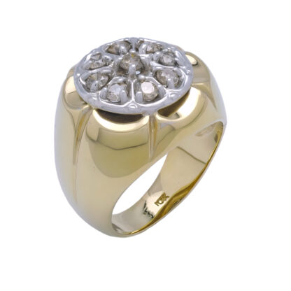 10ct Yellow Gold 0.70ct champagne Diamond Signet Ring